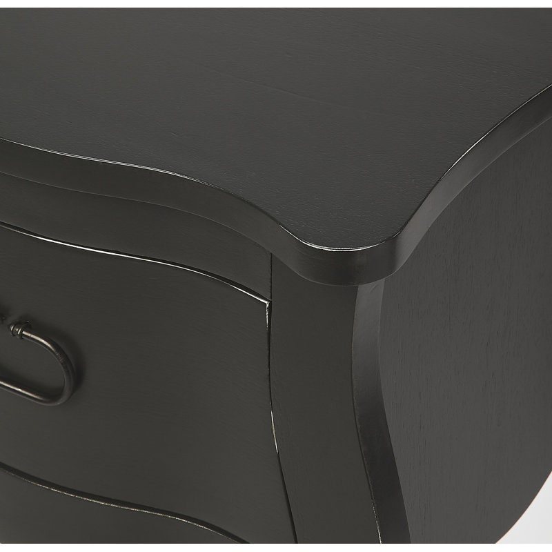 Rochelle 1 Drawer Nightstand, Black