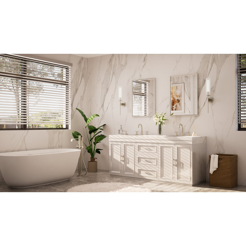 Areiona Beveled Bathroom Accent Vanity Mirror, 22" x 30", Brushed Nickel