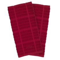Red Kitchen Towels, Set of 2, Aquamarine Home Decor, 2 Hand