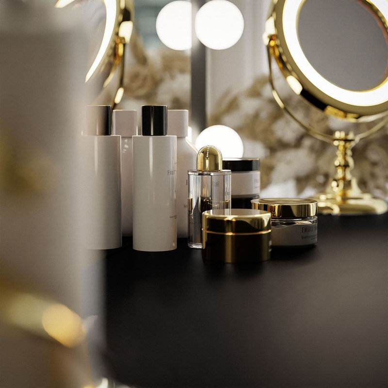 Antonius Dressing Table with Mirror, Black