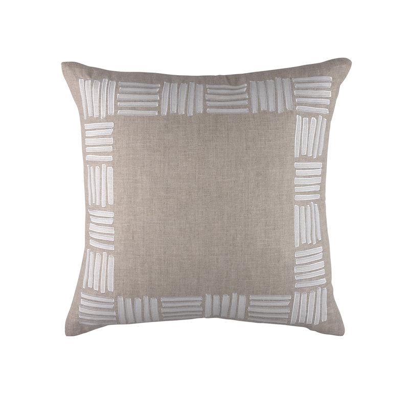 Housse et insert de coussin carré européen, Naturel / blanc