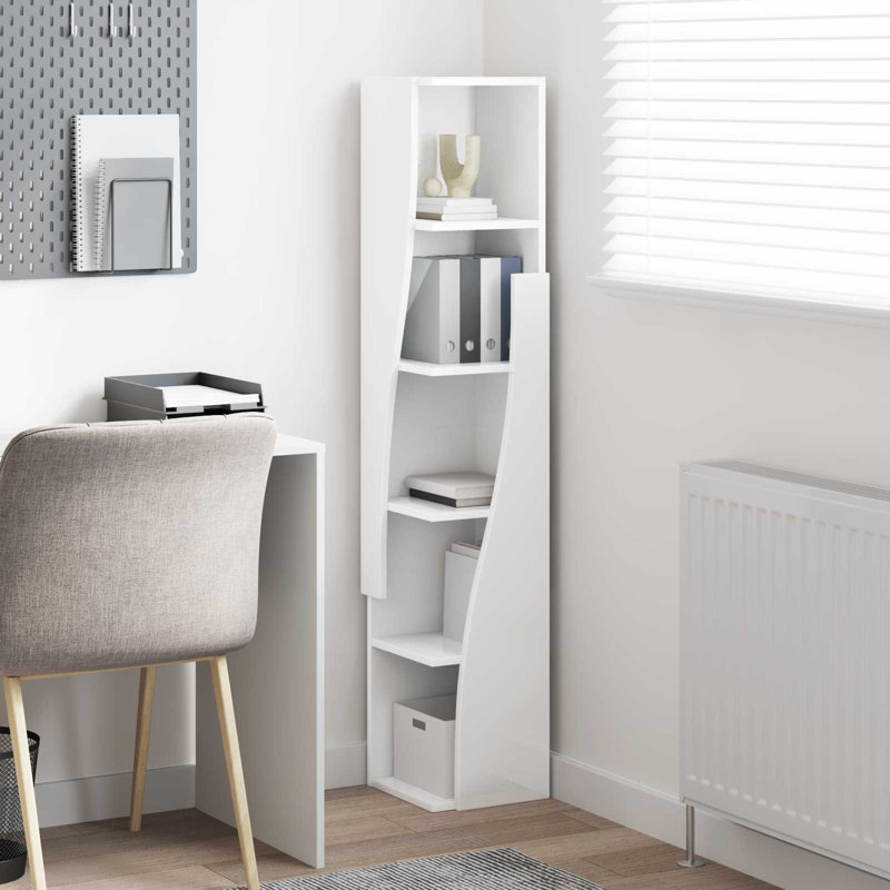 Engineered Wood Standard Accent Cabinet, 140 cm H x 27.5 cm L x 27 cm D, White