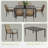 Fatushe Patio Dining Set Steel Rectangle Table with 6 Stationary Chairs-1829194674