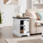 Farmhouse End Table, Rectangular Nightstand With Barn Door And Adjustable Storage Shelf, Small Bedside Table-737095396
