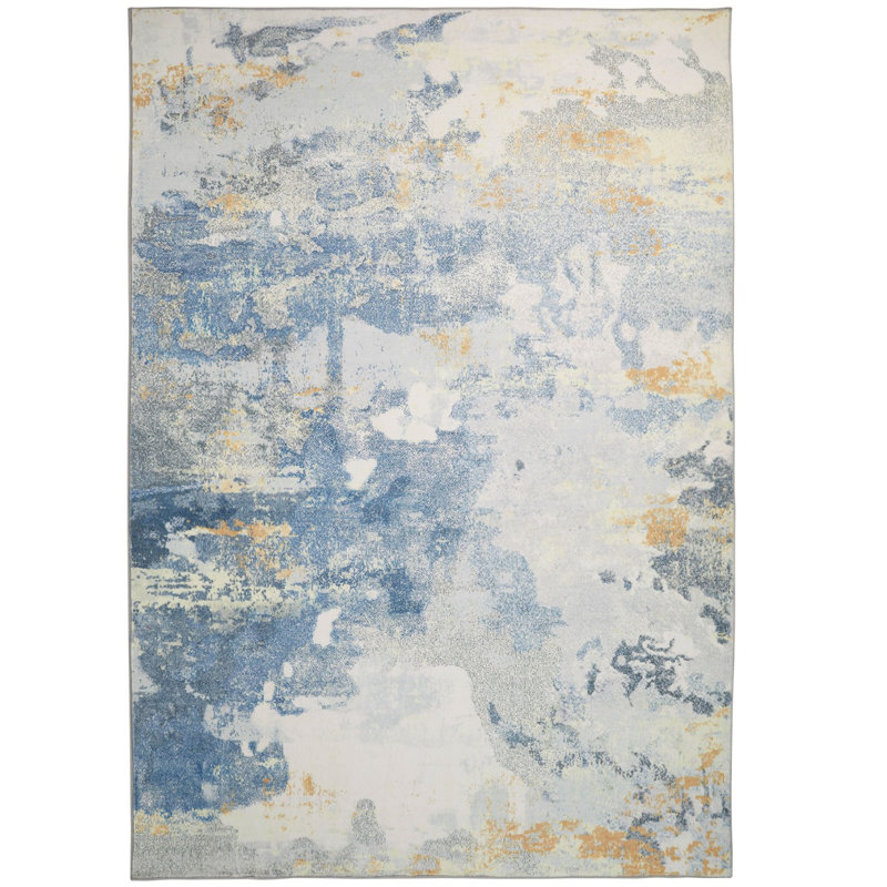 Grey Abstract Rug, Stain Resistant Area Rug For Bedroom, & Dining Room, Rectangle 120 x 180cm