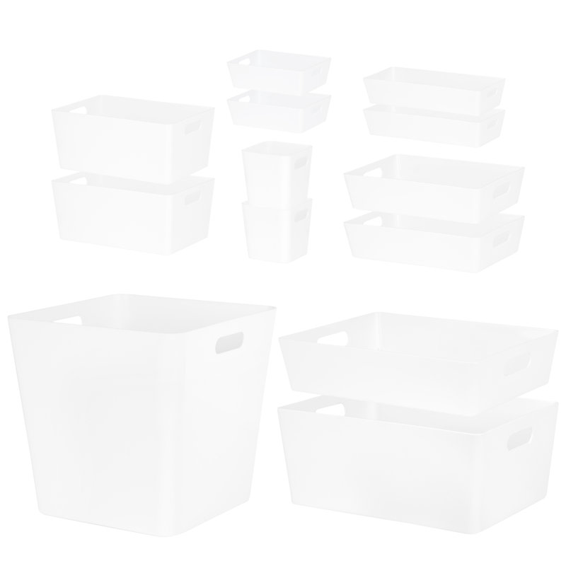 Wham Studio 13 Piece Plastic Basket Set, Ice White