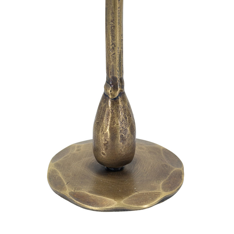 S/2 Aged Bronze Iron Taper Candle Holders