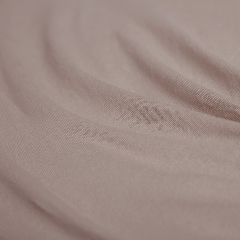 Bourget 100% Cotton Jersey Knit Fitted Sheet, Pebbles, 140-160 x 200 cm