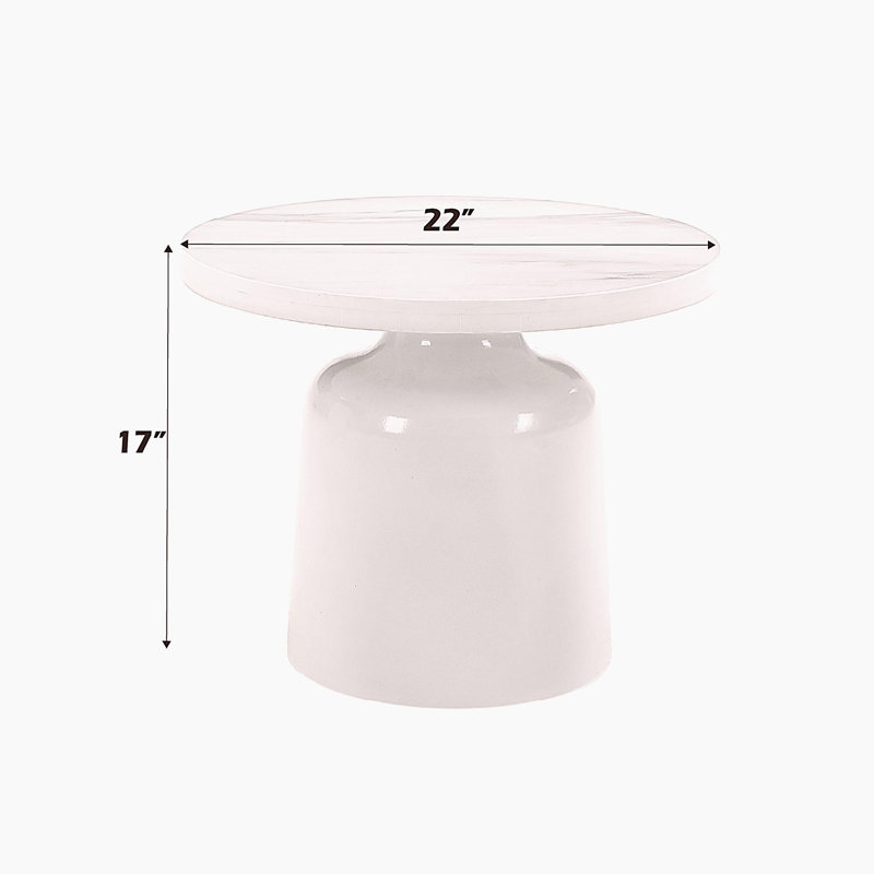 Table de bout en marbre blanc brillant