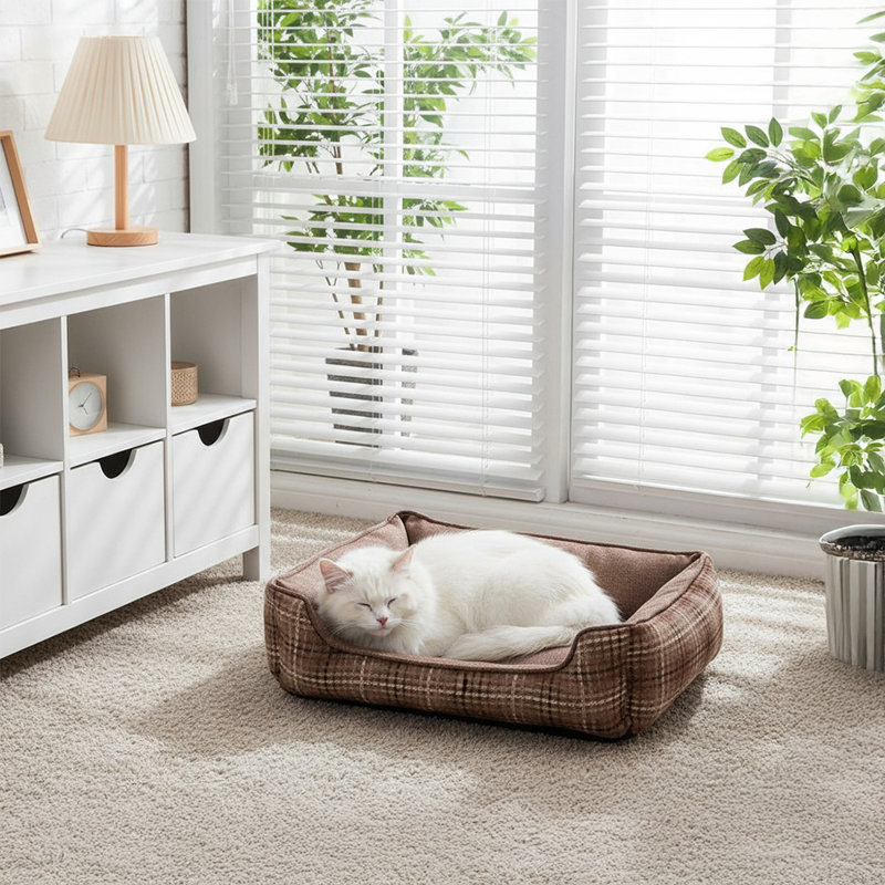 Pet Bed, Small (13cm H x 50cm W x 40cm D), Coffee