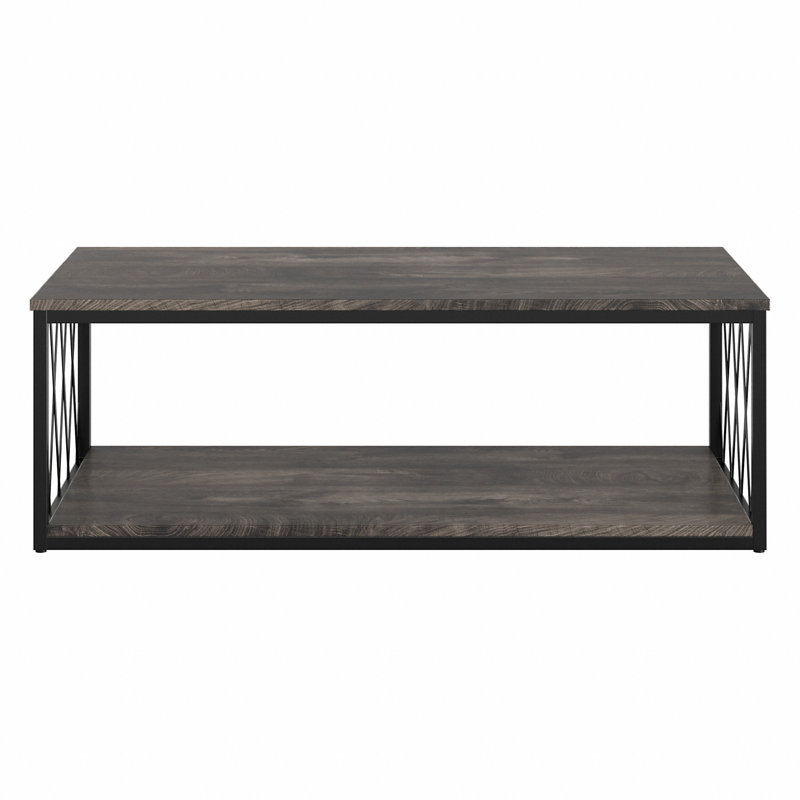Table basse avec rangement au sol, Hickory gris foncé