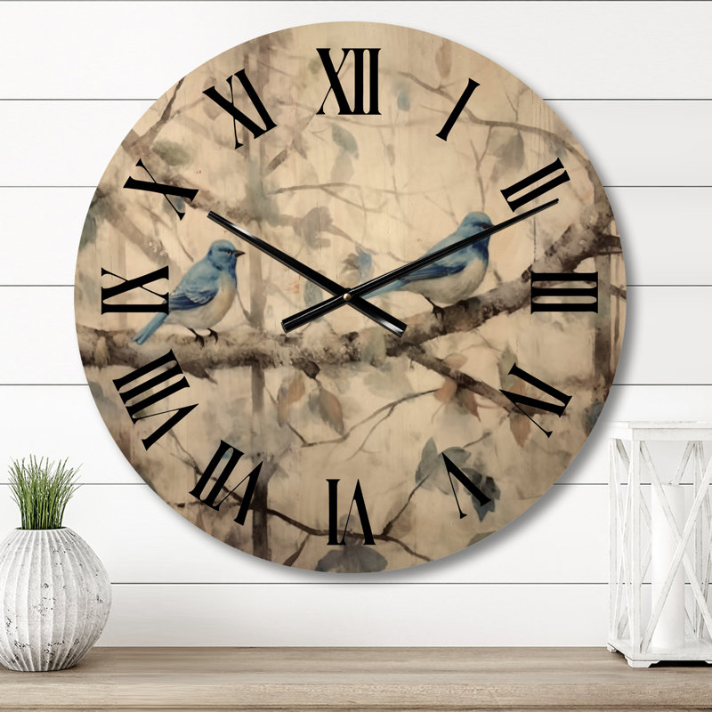 Horloge murale en bois massif Alysia, Moyenne