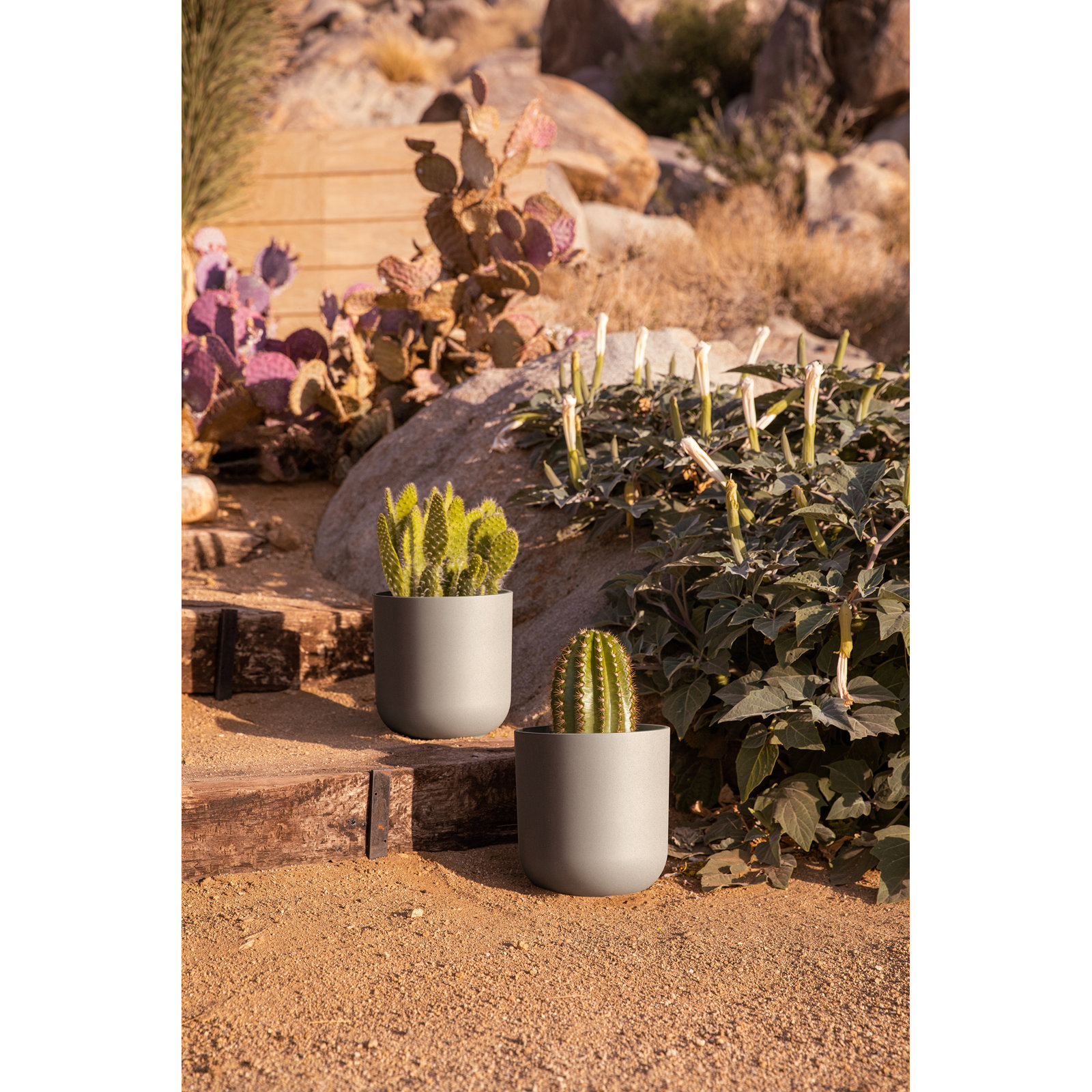Mason Series Kona Planter, Gray, 2, 10.25" H x 10" W x 10" D