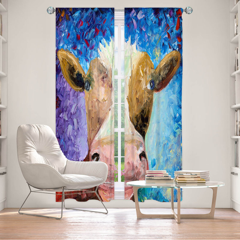 Ensemble de rideaux obscurcissant et isolant avec passe-tringle 2 pièces Jenavieve Miss Moo, L 20 po x L 82 po