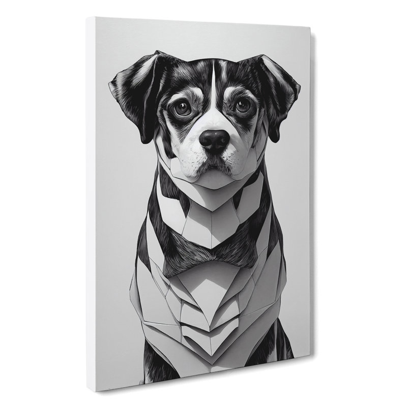 Charming Dog - Wall Art, Wrapped Canvas, 60cm H x 40cm W x 3cm D, No Matte