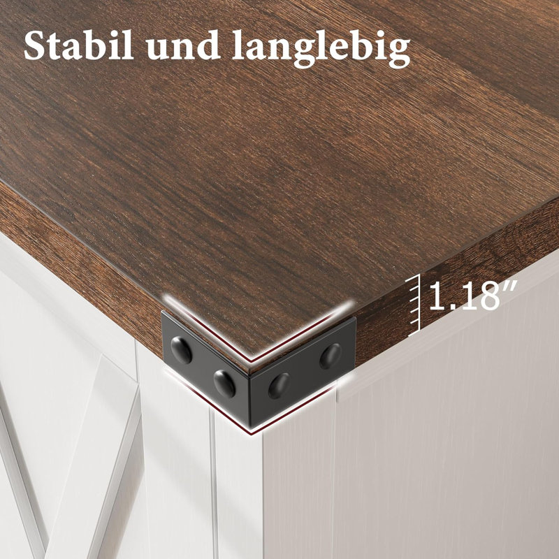4 -Drawer Accent Chest, White/Brown
