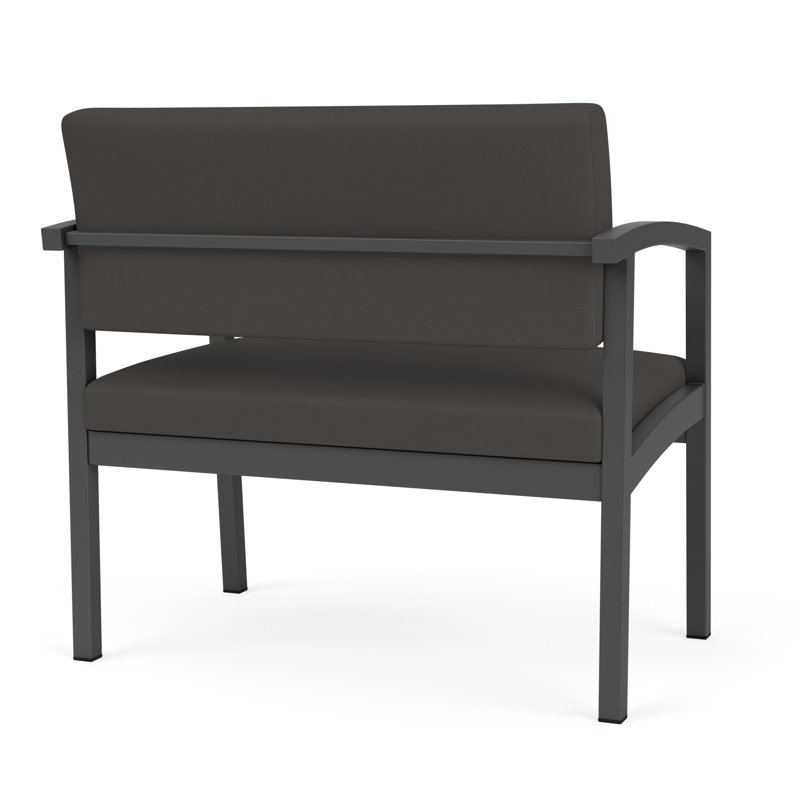 Chaise en acier Lenox, Gris anthracite, Noir Patriot Plus - Vinyle lavable au chiffon