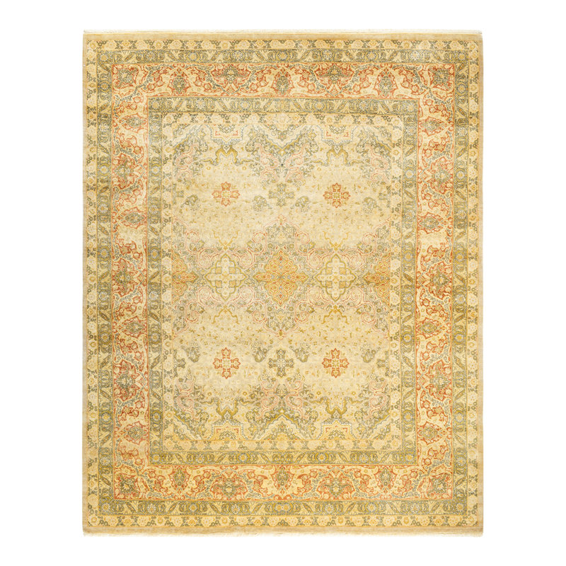 Tapis sable noué à la main de conception unique 8 pi 3 po x 10 pi 3 po Keller
