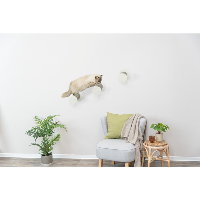 Perchoir pour chat 9 po , H 10,5 po x l 7,5 po x P 7,5 po, Gris / blanc