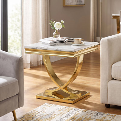 Table de bout en pierre frittée Hedberg