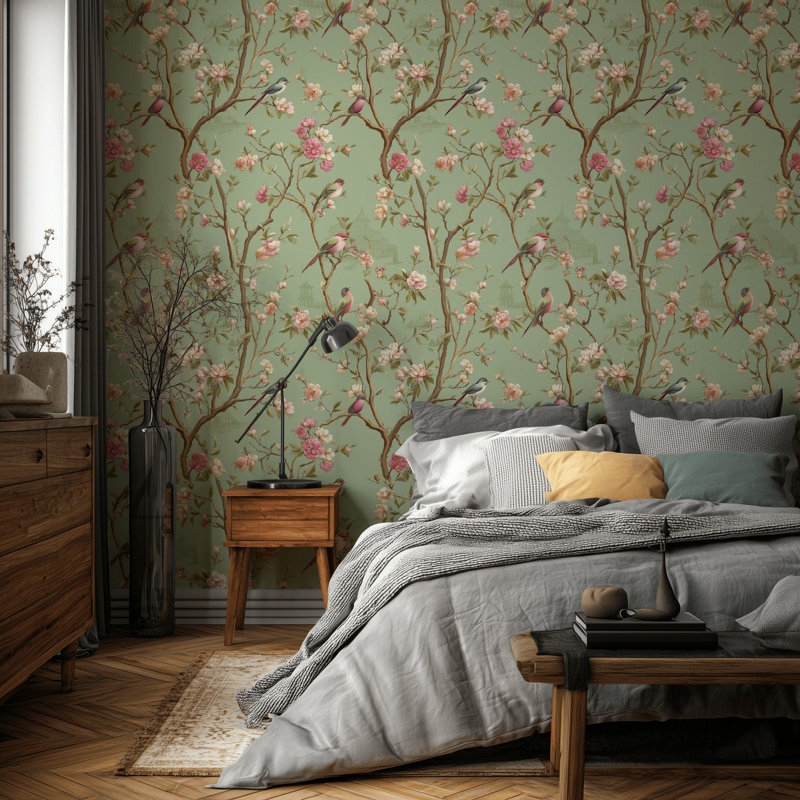 Rouleau de fleurs chinoises amovible