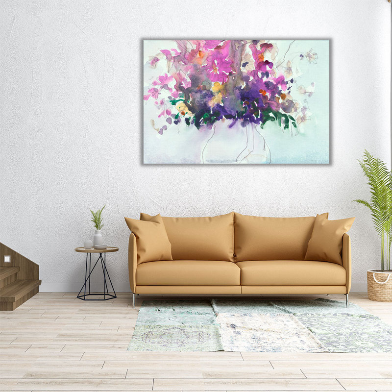 Floral in Pitcher I - reproduction d'art sur toile, H 20 po x l 30 po