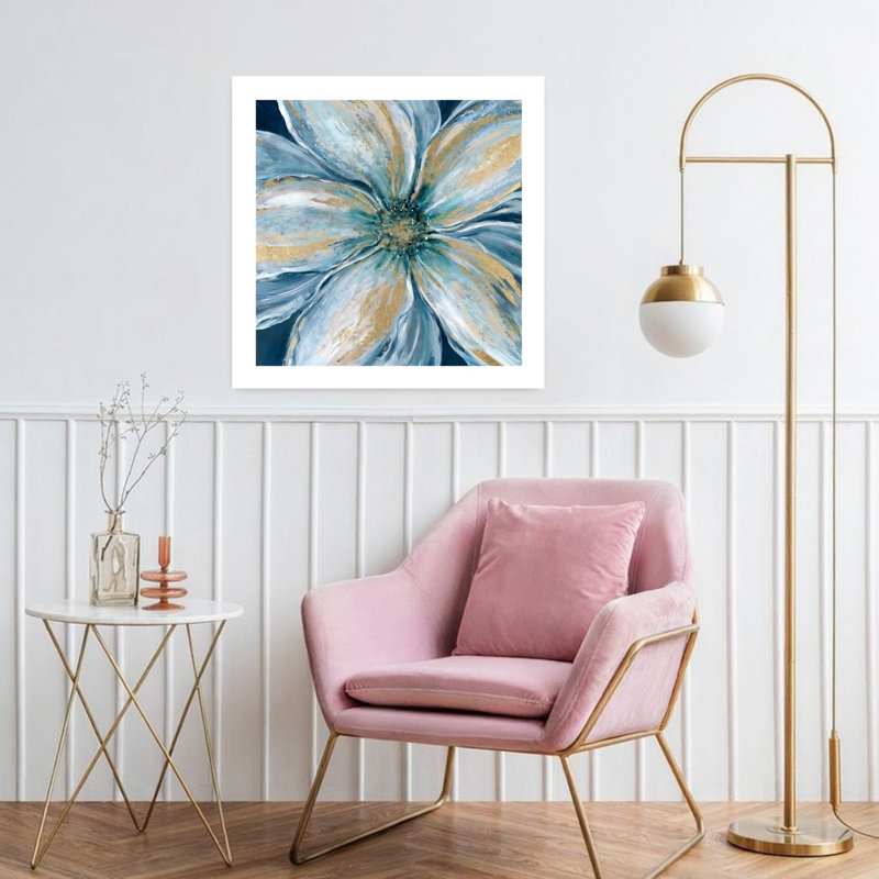«Dazzling Bloom II Abstract Contemporary Elegant Nature Flower», art mural, H 32 po x l 32 po