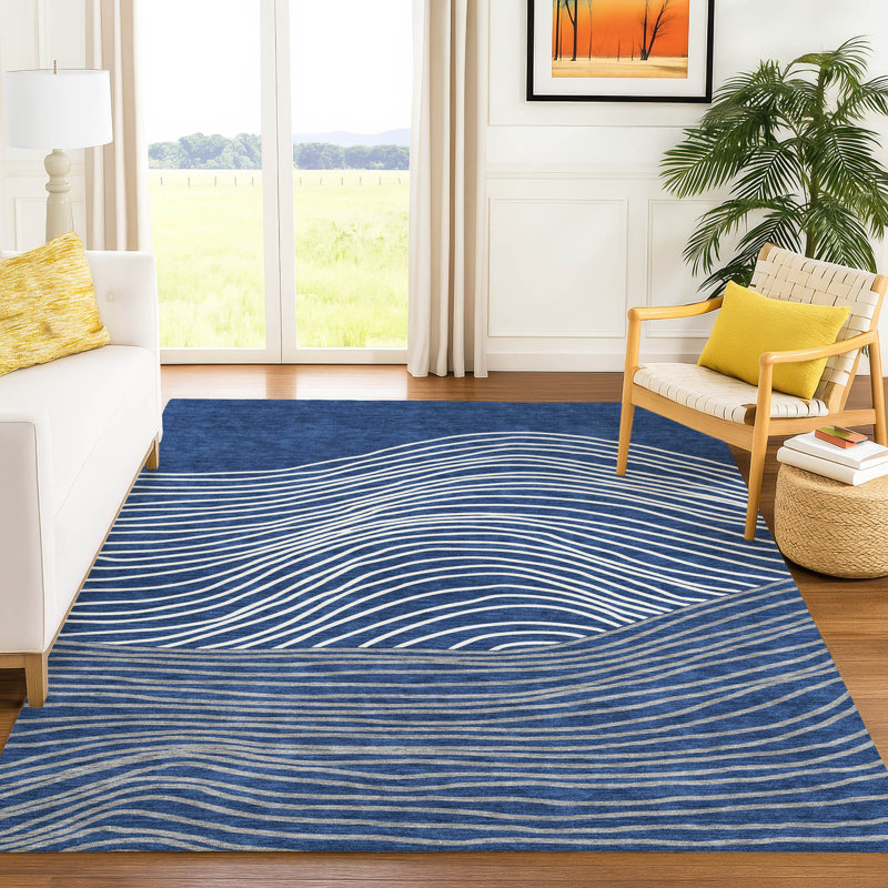 Machine Washable Indoor/Outdoor Bourkelands ACN2350 Stripes Rug, Rectangle 2'6" x 3'10"