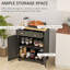 Buffet avec comptoir et portes en bois massif - noir vieilli, 2 tiroirs, tablette réglable pour le rangement de la cuisine en comptoir noir, portes, utilisation