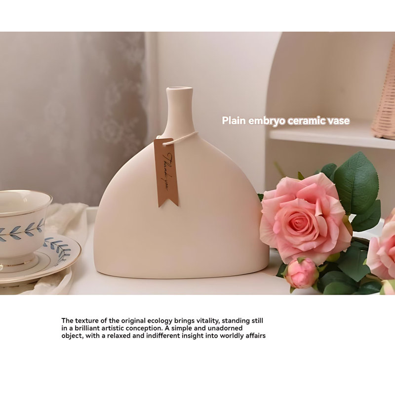 Bouquet de roses dans un vase, Blanc / rose