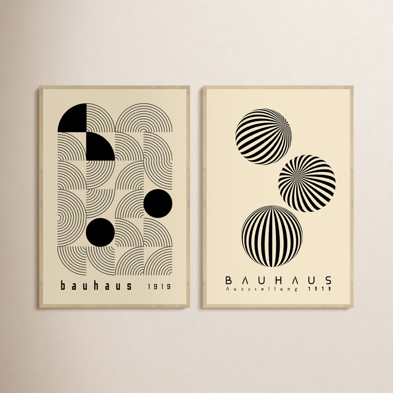 2 pièces Petrik Bauhaus 1919, Érable brut, H 16 po x l 20 po
