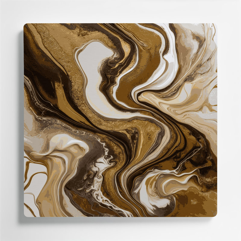 Art abstrait abstrait en métal brun 96, H 32 po x l 32 po