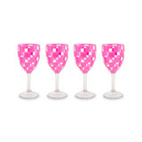 Black Check Acrylic Wine Goblets