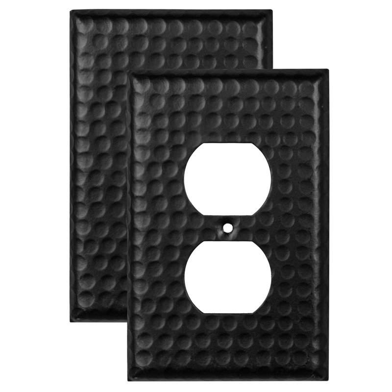Plaque murale standard prise de courant 1 main, Noir mat, 2