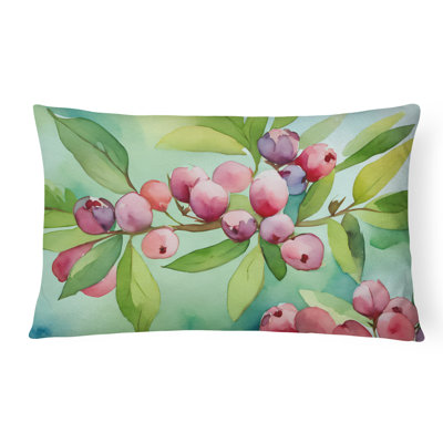 Connecticut Mountain Laurels in Watercolor Fabric Decorative Pillow