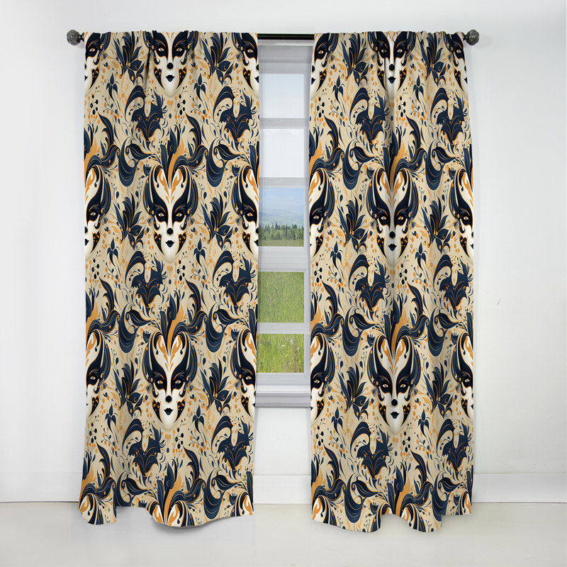 Temperley - Rideau à motif floral - Rideau occultant à motif floral - 1 panneau, L 52 po x L 120 po