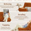 Fauteuil confortable orange avec boutons, mousse à mémoire de forme douce, assise coulissante, rembourrage en mousse