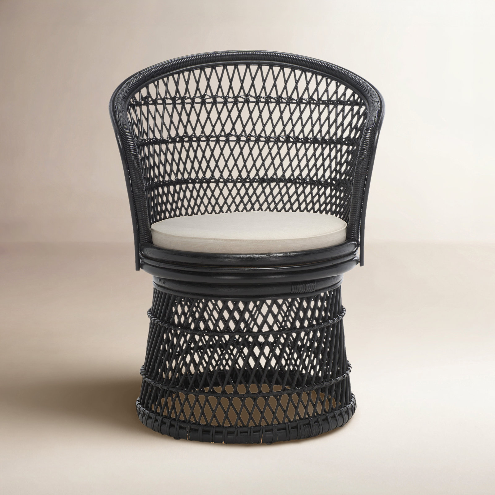 Rochellt Upholstered Swivel Accent Chair, Black
