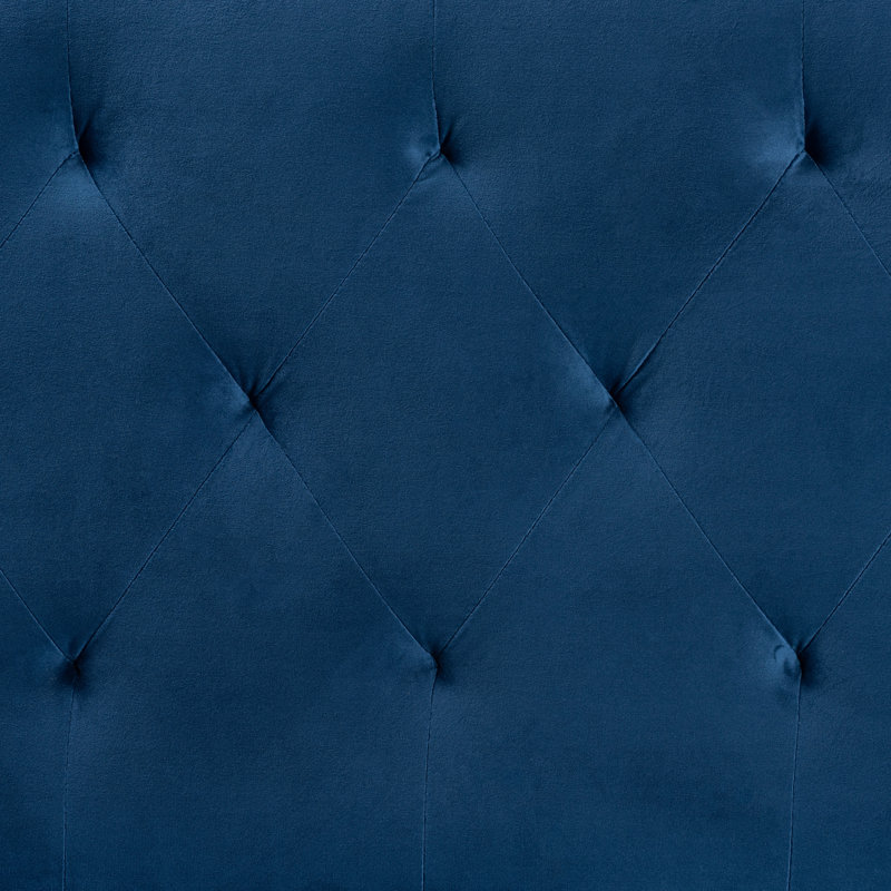 Tête de lit tapissier Mekaila, Bleu marine, Grand