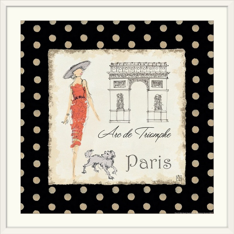 «Mesdames à Paris» par Aimy, impression, H 24 po x l 24 po x P 1 po, Cadre blanc