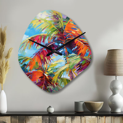 Horloge murale Popart Palm Trees II