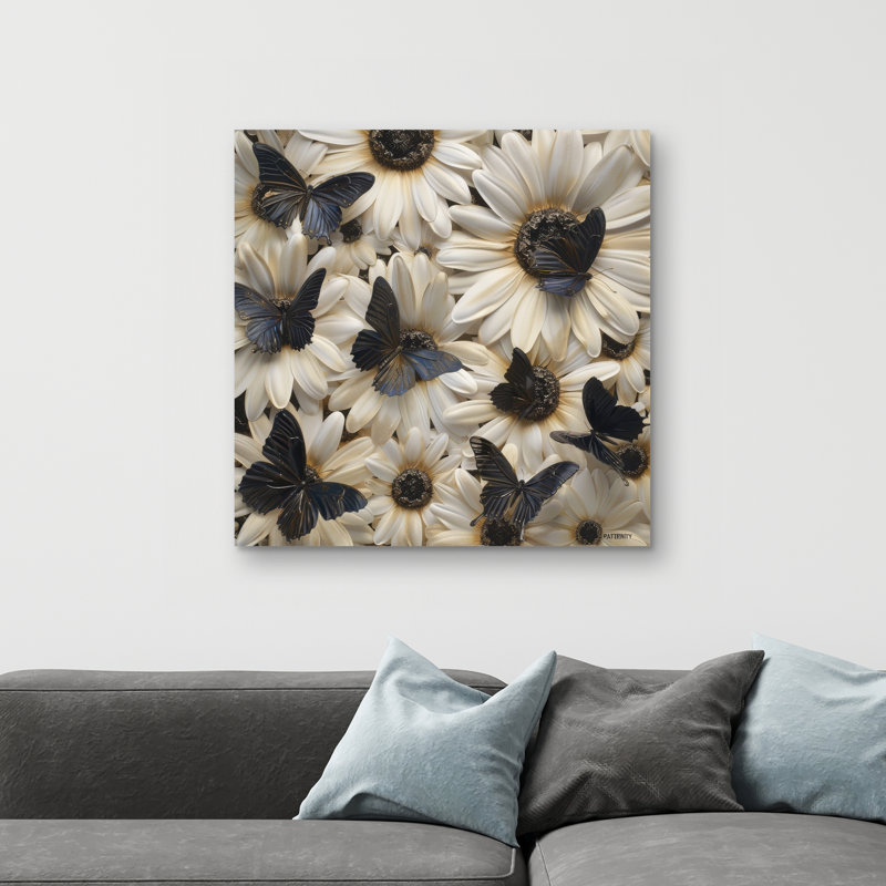 Dark butterflies - 32"x32" art on canvas