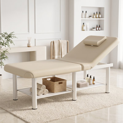 75" Professional Massage Table, Comfortable PU Leather Folding Table, Massage Bed With Adjustable Backrest And Head Pillow