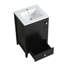 Meuble-lavabo de 20 po avec lavabo, armoire de salle de bain avec porte à fermeture douce, support de rangement et tiroir, noir-118004159