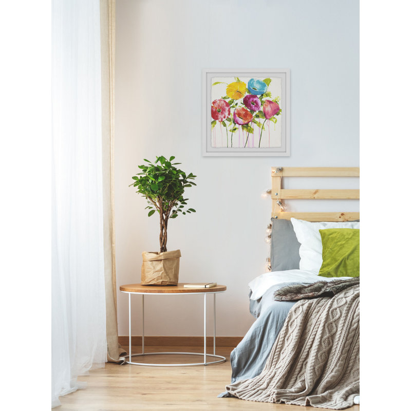 Pop Of Colour II by Julie Joy - Single Picture Frame Painting, 30cm H x 30cm W x 3.81cm D, White Framed with Deckled Edges