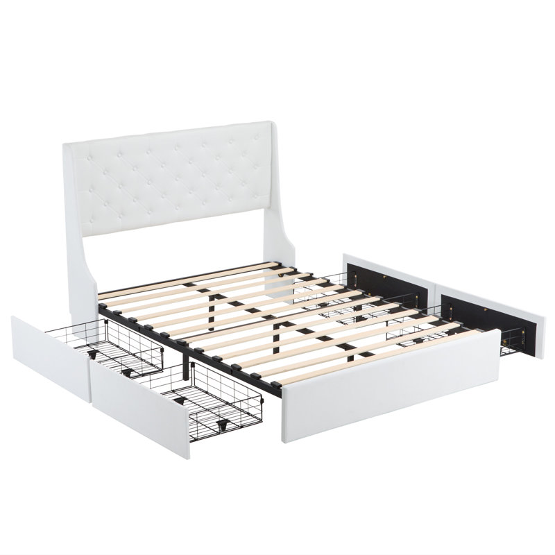 Platform Storage Bed Frame, Full, White