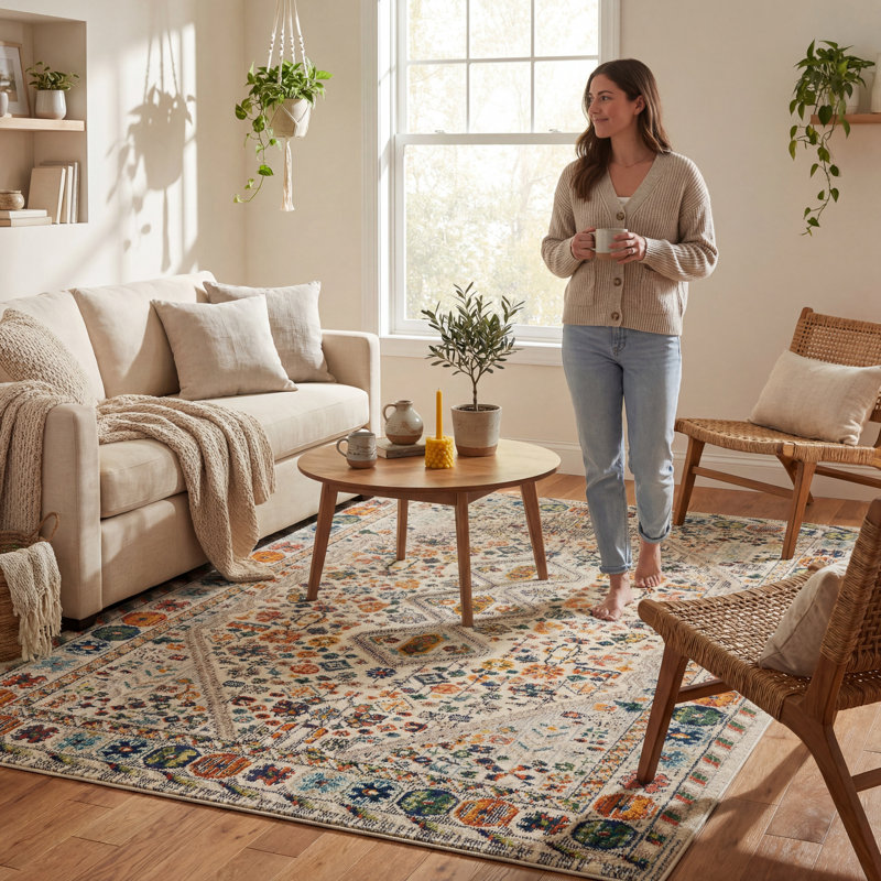  Tapis bohème coloré Erline, Rectangle 7'10" x 10'10"