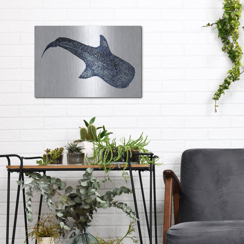 «Shark Whale 1» par Stellar Design Studio sur métal, H 12 po x l 16 po