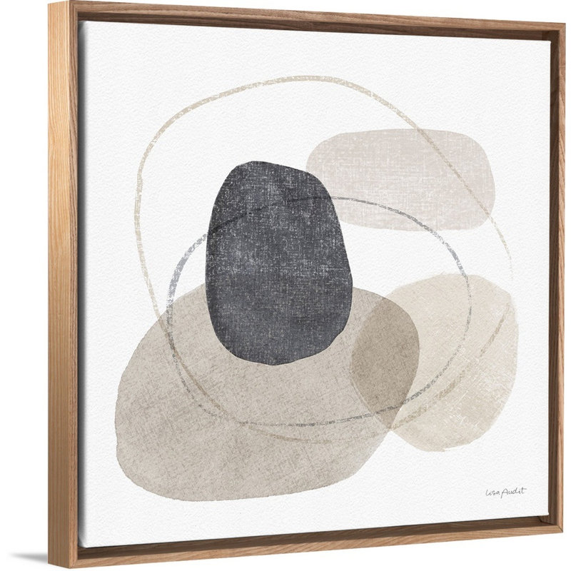 «Think Neutral 10» par Lisa Audit - Peinture sur toile, Toile naturelle avec cadre flottant, H 17,25 po x l 17,25 po, Naturel
