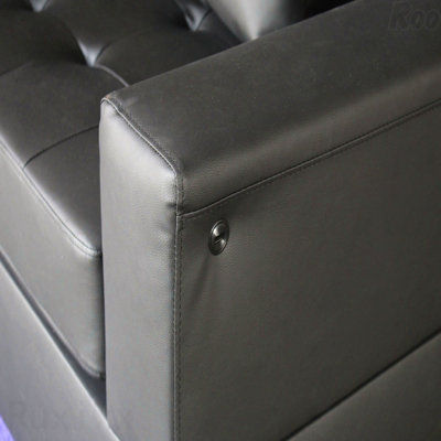 Ensemble de salon pour canapé avec lumières DEL - Chargeur USB, console de rangement, porte-gobelets, coussins capitonnés